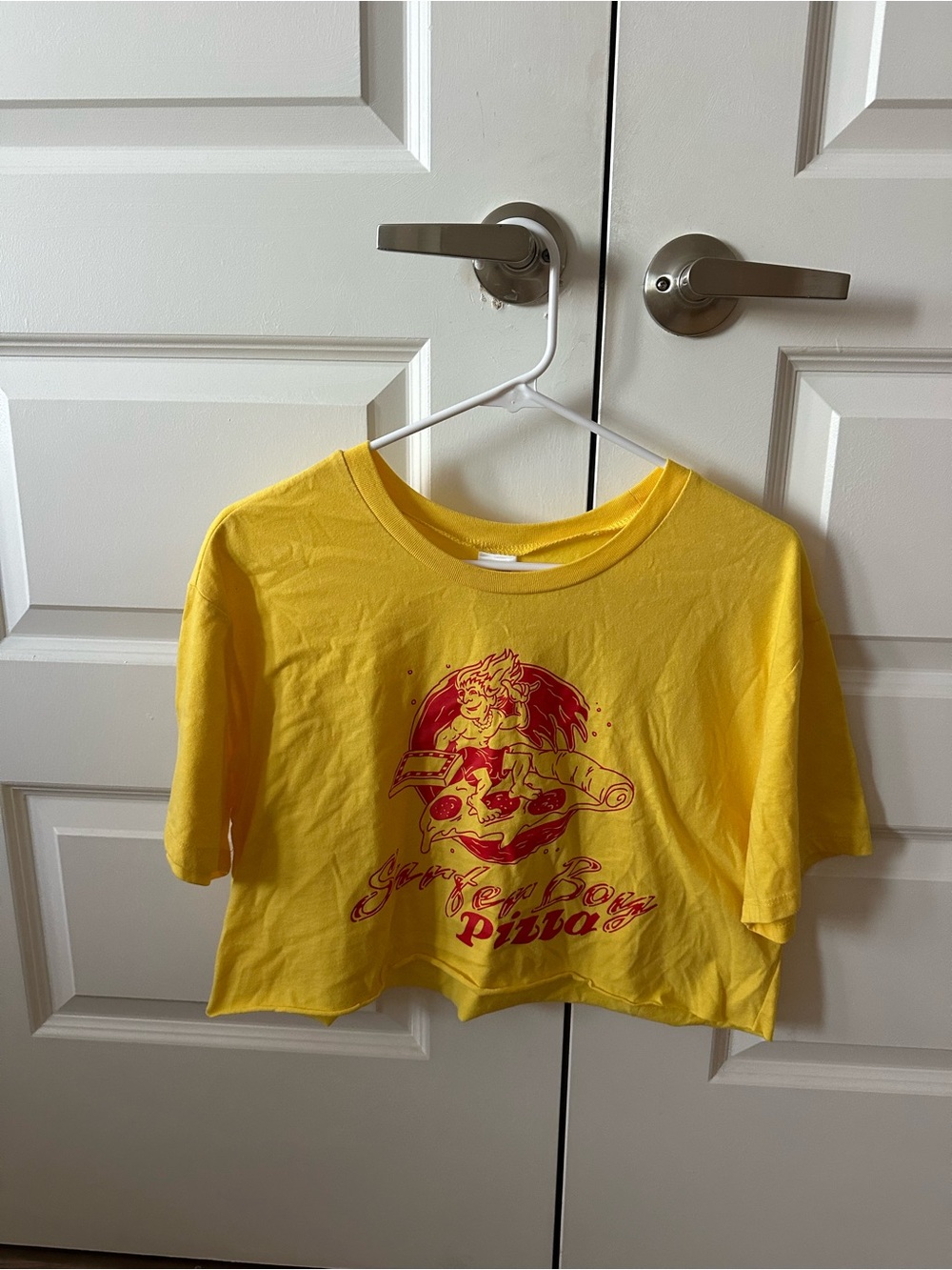 Yellow Graphic Cropped Tee